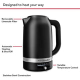 Electric Kettle with Swivel Base, Matte Black, 1.7-L