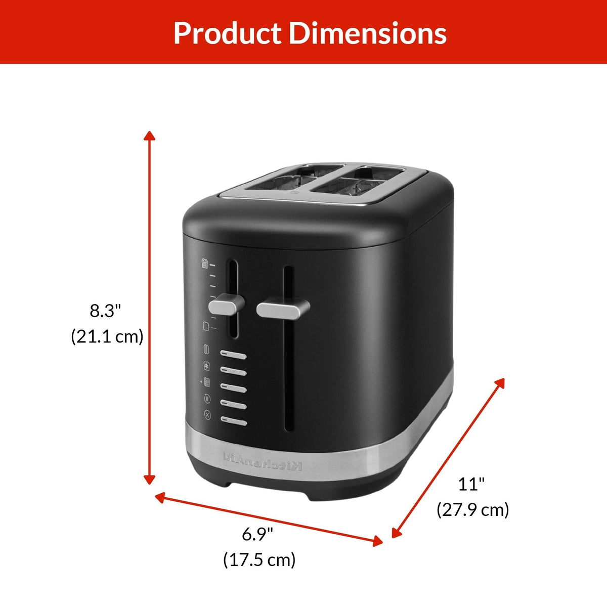 Toaster with Extra-Wide Slots, Matte Black