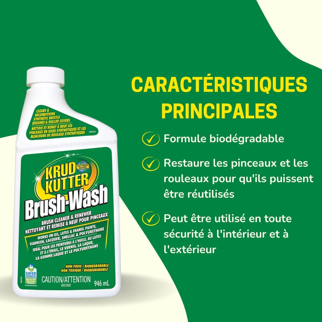 Brush-Wash Cleaner & Renewer For Oil, Latex & Enamel Paint, Non-Toxic, 946-mL
