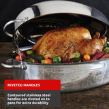 18/10 Stainless Steel Roaster with Removable Rack, 43 x 33cm