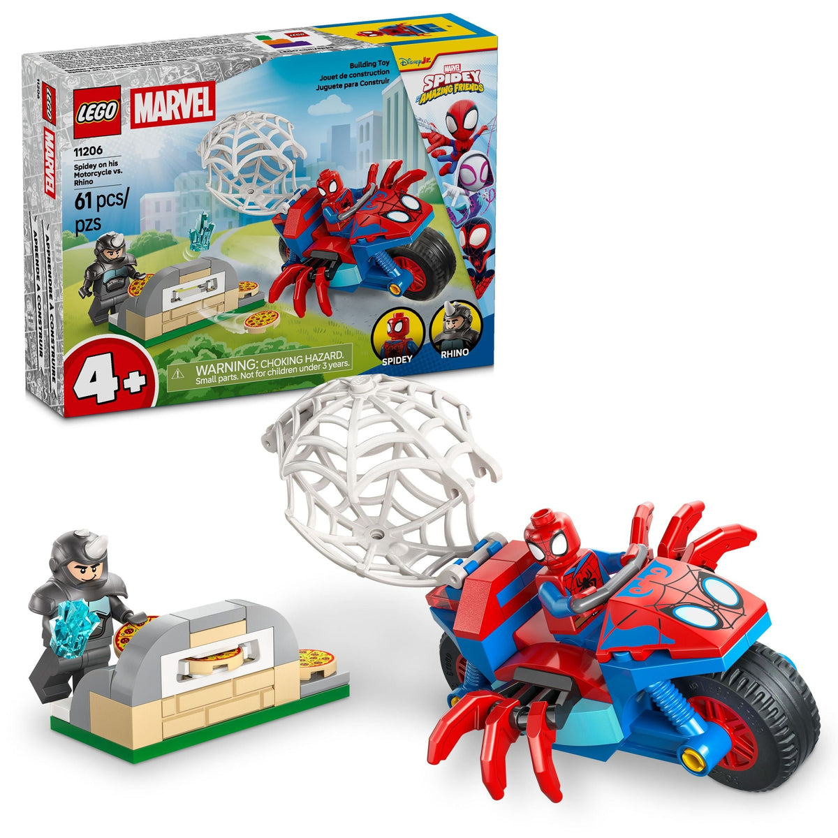 Marvel And His Amazing Friends on his Motorcycle vs. Rhino - 11206, 61-pcs, Ages 4+