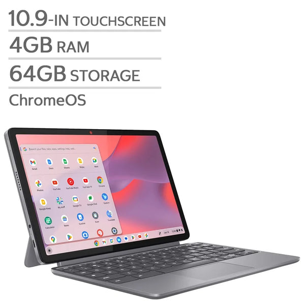 Lenovo Duet 10.9-in 2-in-1 Touchscreen Chromebook Bundle, MediaTek Kompanio 838, 4GB RAM, 64GB Storage U9810