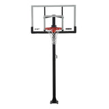 Lifetime Adjustable In-Ground Bolt Down Outdoor Basketball Hoop with 60-in Tempered Glass, Hoop & Net System