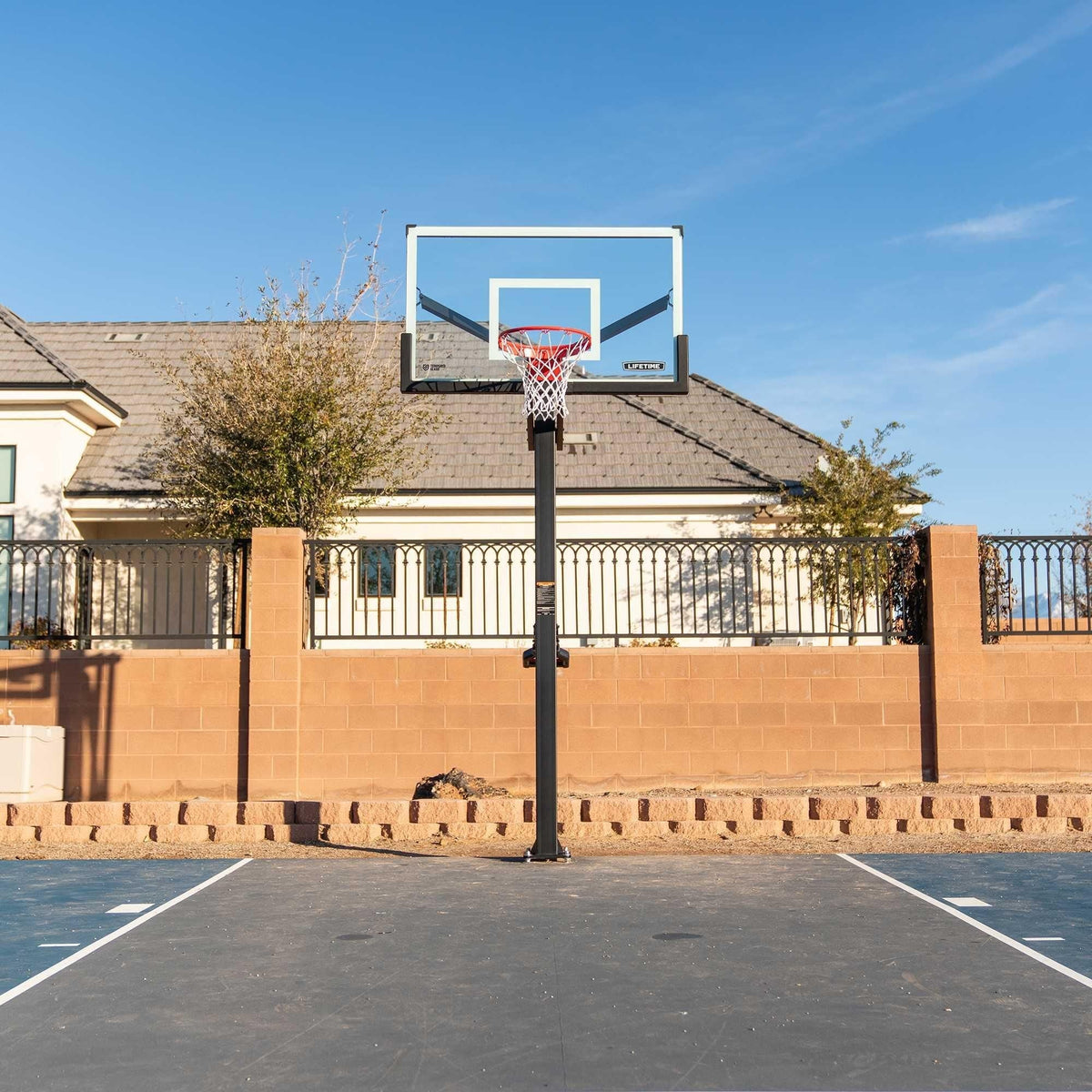 Lifetime Mommoth Bolt Down Basketball Hoop with 60-in Tempered Glass
