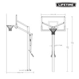 Lifetime Mommoth Bolt Down Basketball Hoop with 60-in Tempered Glass