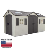 Lifetime Outdoor Storage Shed with Dual Side Entry, 15 x 8-ft