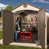 Lifetime Outdoor Storage Shed with Dual Side Entry, 15 x 8-ft