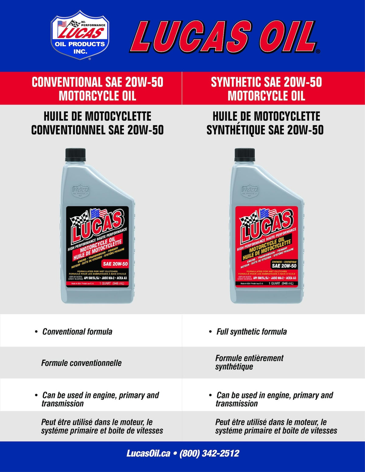 High Performance Synthetic Motorcycle Oil SAE, 946-mL