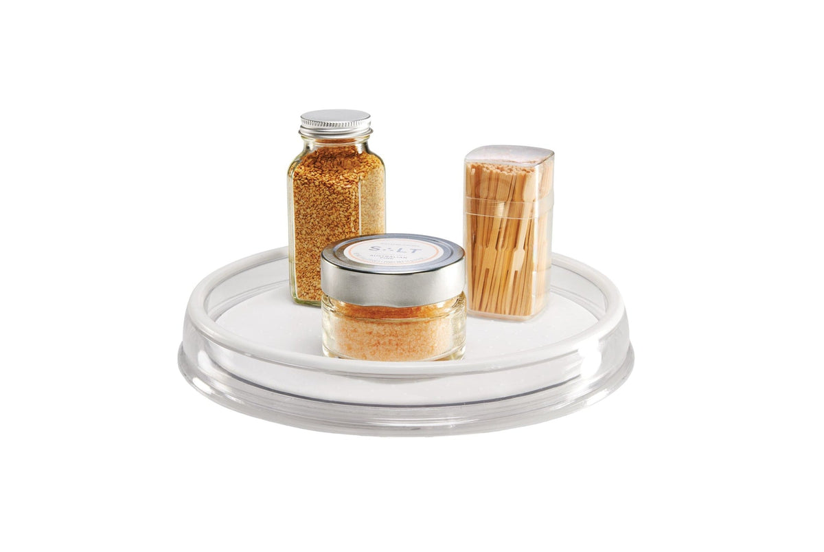 Madesmart Lazy Susan Turntable Organizer For Kitchen Cupboard/Cabinet, White, 10-in