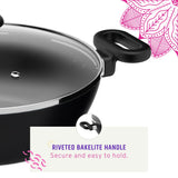 3.4qt Non-Stick Karahi with lid 26cm 10.25in