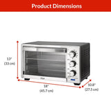 Convection Toaster Oven with 4 Functions, Stainless Steel, Black, 6-Slices