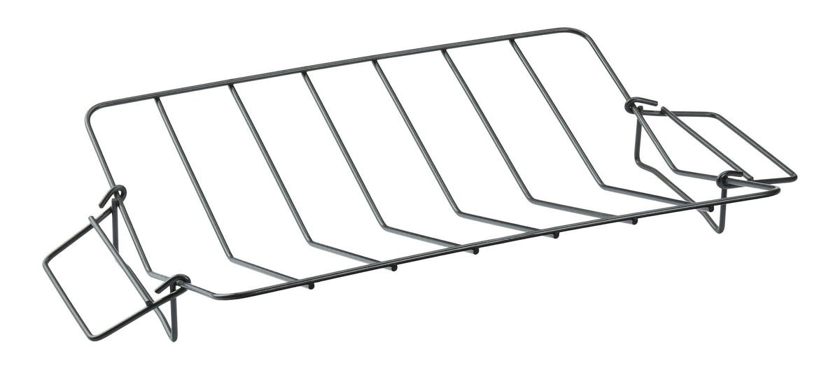 Heavy-Duty Grey Non-Stick Roaster with Handle and Rack, 17-in