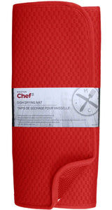 Microfiber Dish Drying Mat, Reversible, 15-in x 20-in, Red