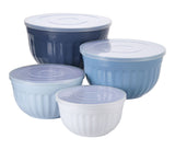 Nestable Navy Mixing Bowl Set with Lids, 8-pc