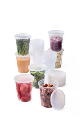 Round Plastic Deli-Style Food Storage Container Set, 32-oz, 40-pc