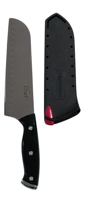 Santoku Knife, High-Carbon Steel, 7-in