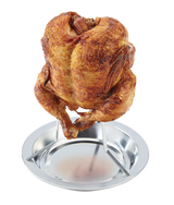 Stainless Steel Folding Beer Can Chicken Holder/Chicken Roasting Rack Stand