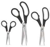 Stainless Steel Scissor Set, Ergonomic Grip, 3-pc