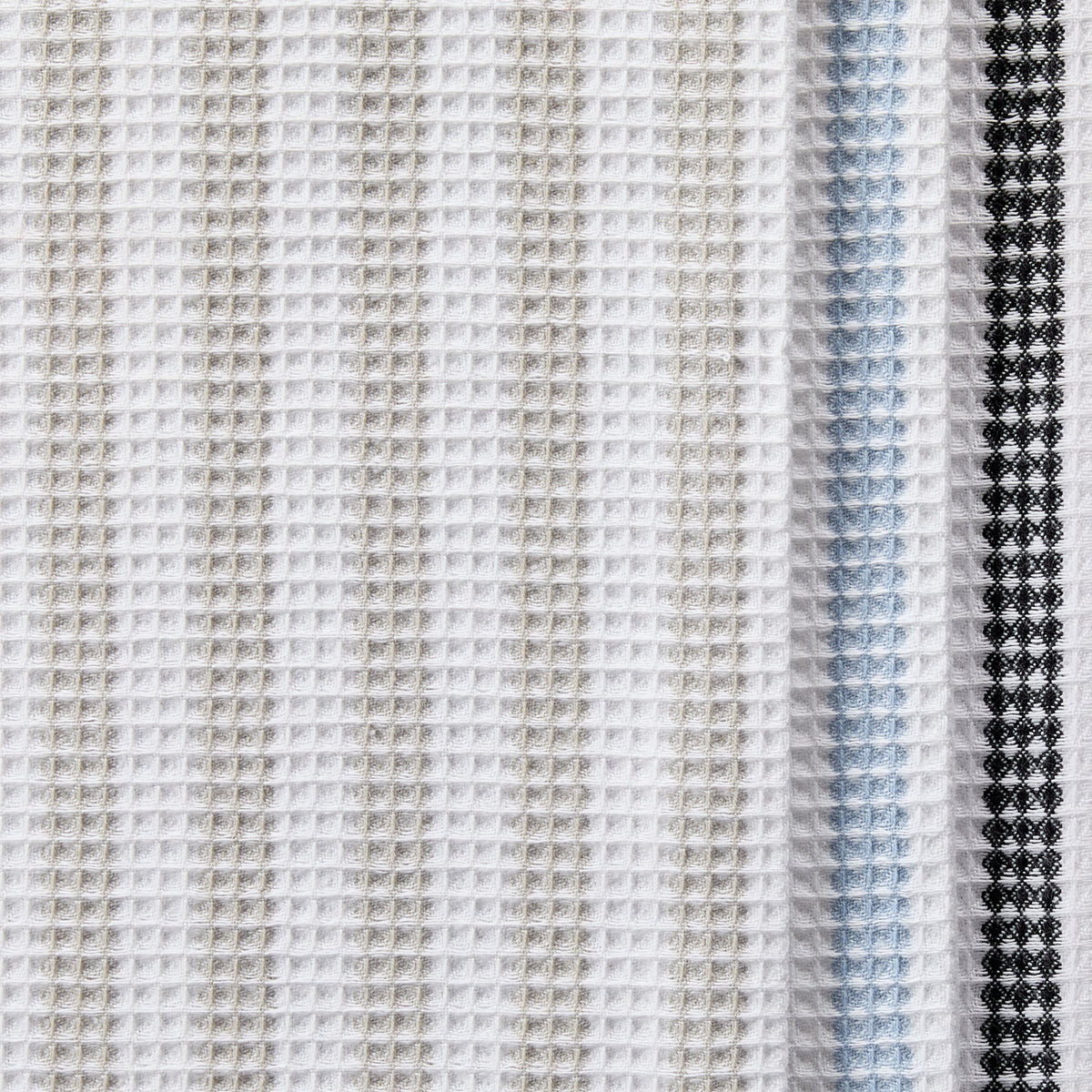 Waffle Checkered Cotton Kitchen Towels, Black/Grey/Blue, 20-in x 30-in, 6-pk