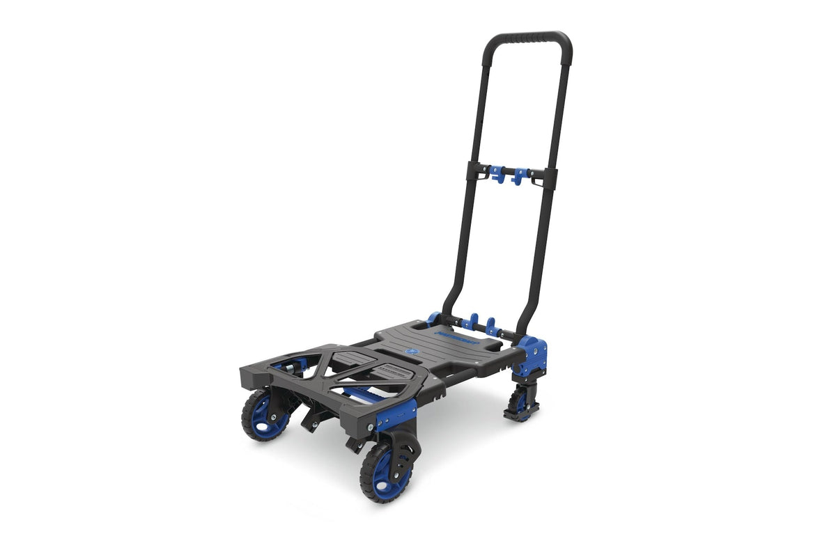 2-in-1 Folding Hand Truck, 300-lb, Black/Blue