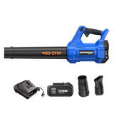 20V Cordless 460 CFM Brushless Leaf Blower Kit with 4 Ah Battery and Charger