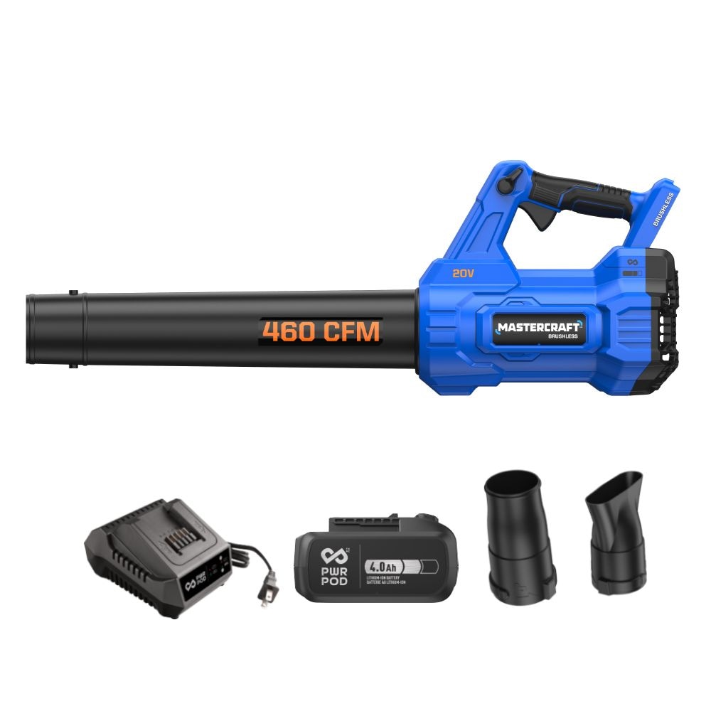 20V Cordless 460 CFM Brushless Leaf Blower Kit with 4 Ah Battery and Charger
