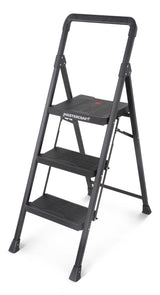 3-Step Metal/Plastic Folding Step Stool, 250-lb, 3.9 ft