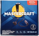30-ft 16/3 Retractactabe Extension Cord Reel with 3 Grounded Outlets