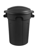 Plastic Circular Garbage Can, Black, 80-L