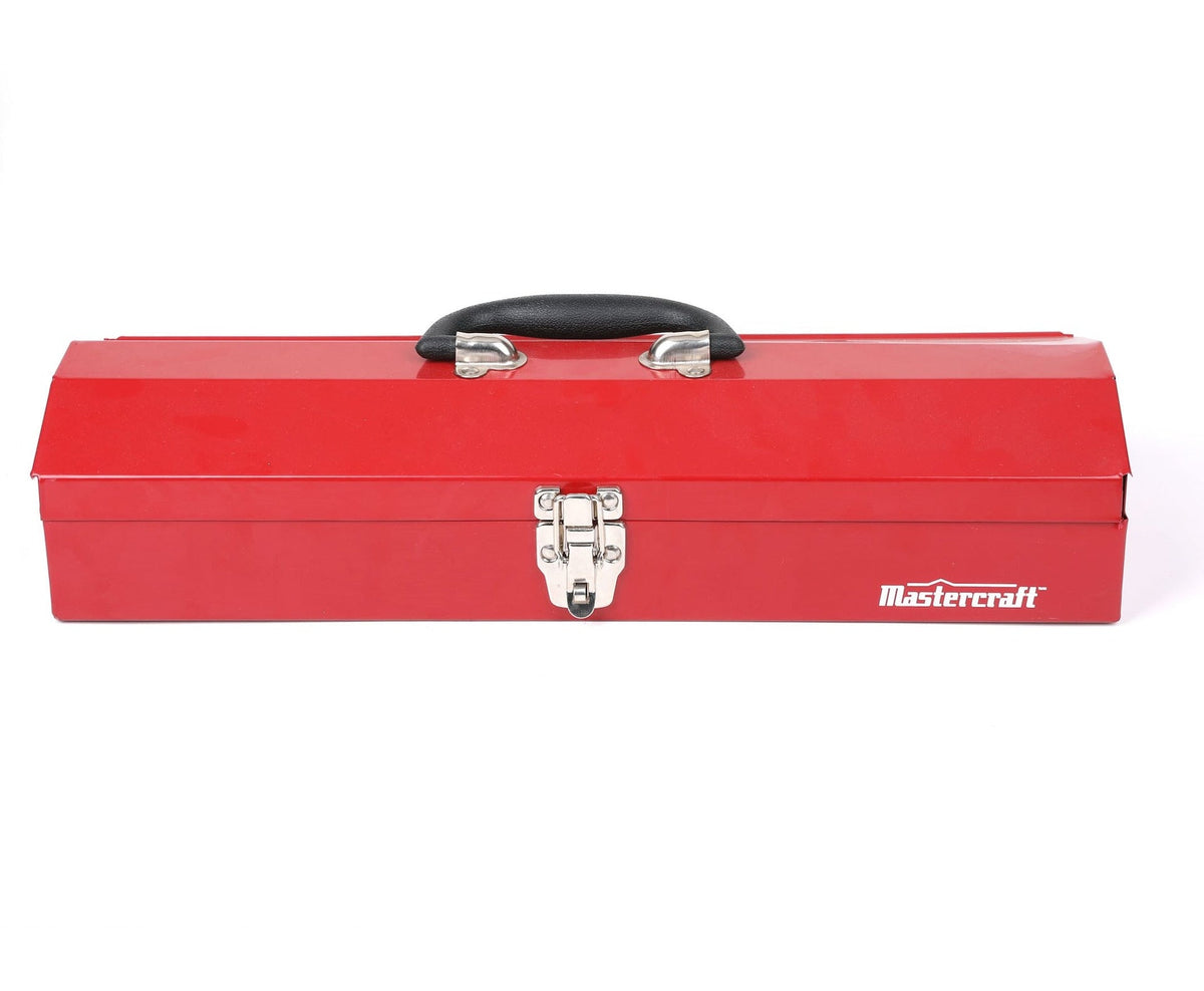Portable Metal Hip Roof Tool Box, Red, 19-in