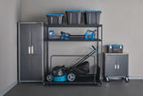 Seasonal Storage Rack with Rolling Platform Cart, Black, 65.5-in x 35.5-in x 68-in
