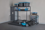 Seasonal Storage Rack with Rolling Platform Cart, Black, 65.5-in x 35.5-in x 68-in