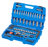 Socket Set, 128-pc, SAE / Metric, CRV, Nickel-Chrome Plating