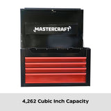 Tool Chest with 4 Drawers, Black & Red, 26-in