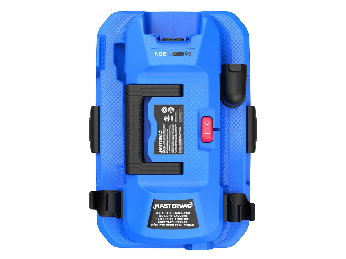 Mastervac 20V Cordless 11-L Wet/Dry Shop Vacuum, Tool Only, Compatible