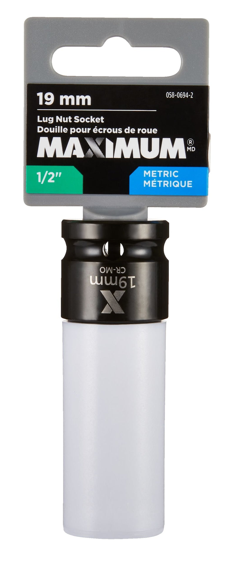 MAXIMUM 1/2-in Drive Lug Nut Socket, 19-mm
