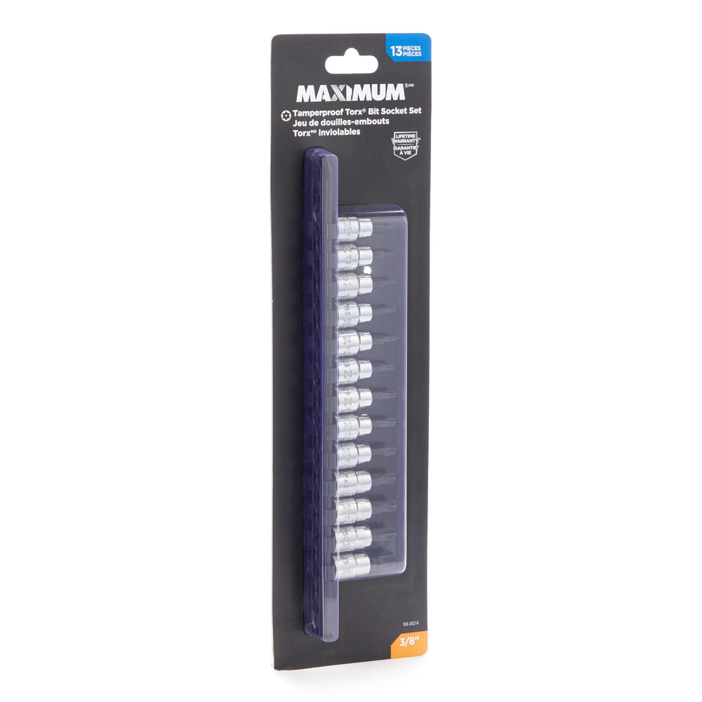 MAXIMUM 3/8-in Drive Tamper Proof Star-drive Bit Socket Set, Heat-Treated, 13-pc