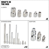MAXIMUM Extension Tool & Socket Accessory Set, 20-pc