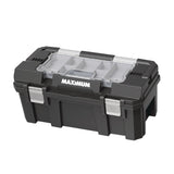 MAXIMUM Heavy-Duty Plastic Tool Box with Removable Tray & Organizer, 22-in, Black