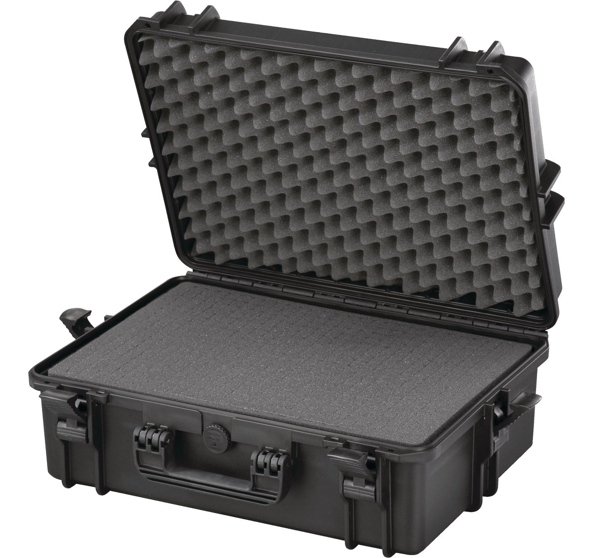 MAXIMUM Portable IP67 Waterproof Case/Tool Box with Foam Layers, Black, Large, 22-in