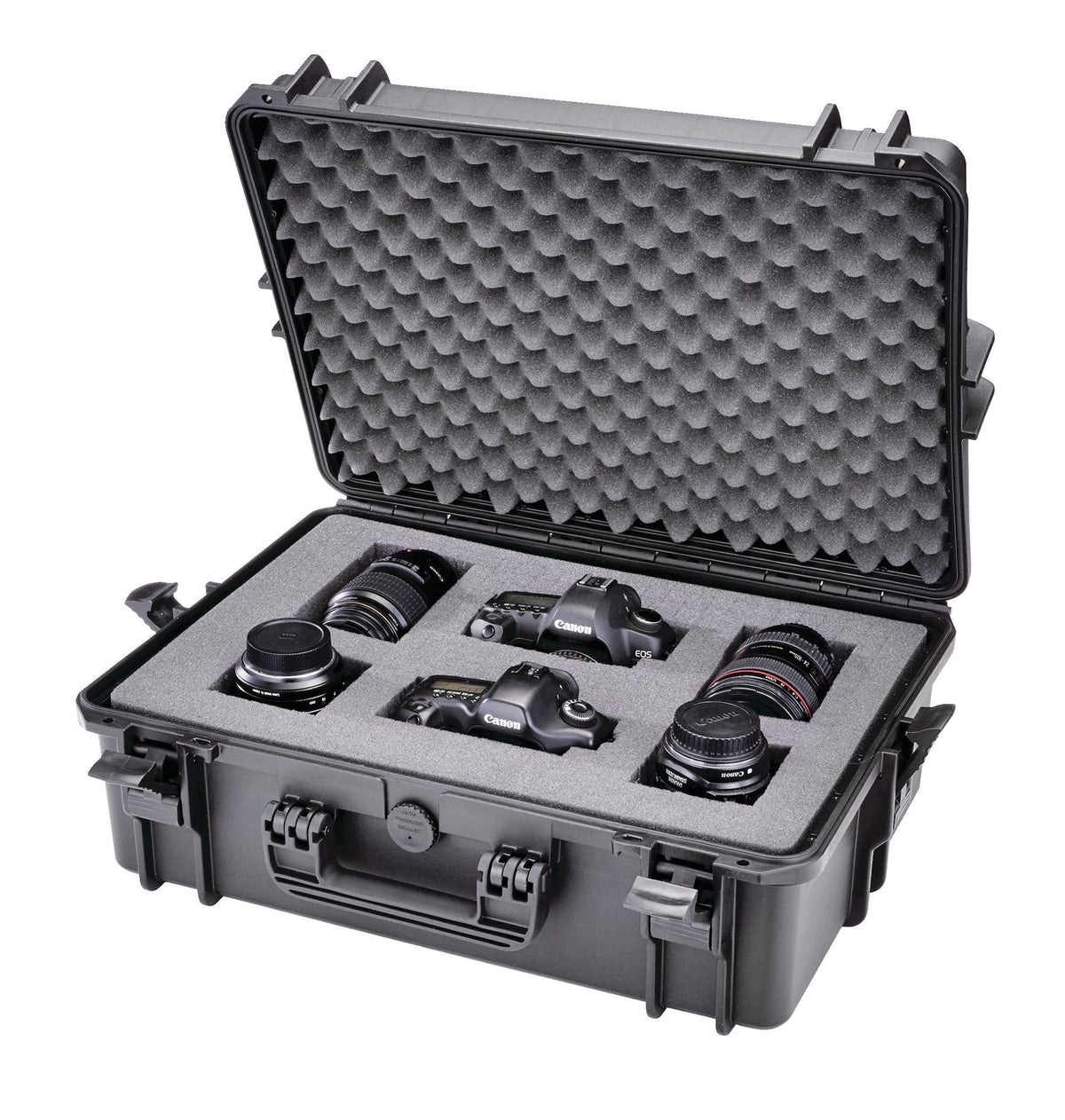 MAXIMUM Portable IP67 Waterproof Case/Tool Box with Foam Layers, Black, Large, 22-in