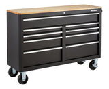 MAXIMUM Tool Storage Cabinet, Built-In Power Bar with USB, 9-Drawer, 56-in, Matte Black