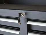 MAXIMUM Tool Storage Cabinet, Built-In Power Bar with USB, 9-Drawer, 56-in, Matte Black