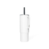 Stainless Steel Insulated All Day Straw Cup with Handle, White, 32-oz