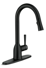 Adler Single Handle Pull-Down Kitchen Faucet, Matte Black