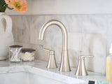 Mikah Double Handle Widespread Bathroom Faucet, Spot-resistant Brushed Nickel