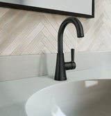 Mikah Single Handle Bathroom Faucet, Matte Black