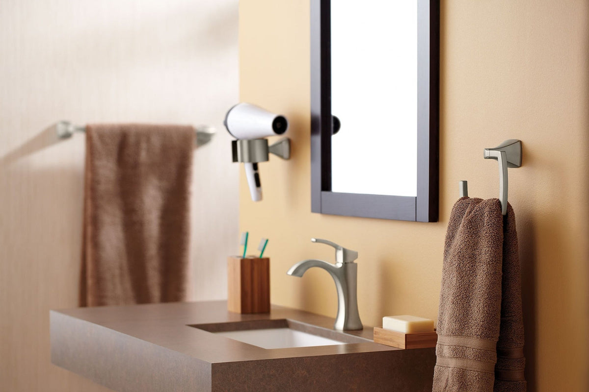 Voss Single Handle High Arc Single Hole Bathroom Sink Faucet, Brushed Nickel