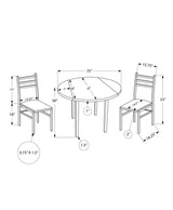 Dining Set, Taupe, 3-pc
