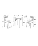 Monarch Transitional Dining Set, Grey, 3-pcs
